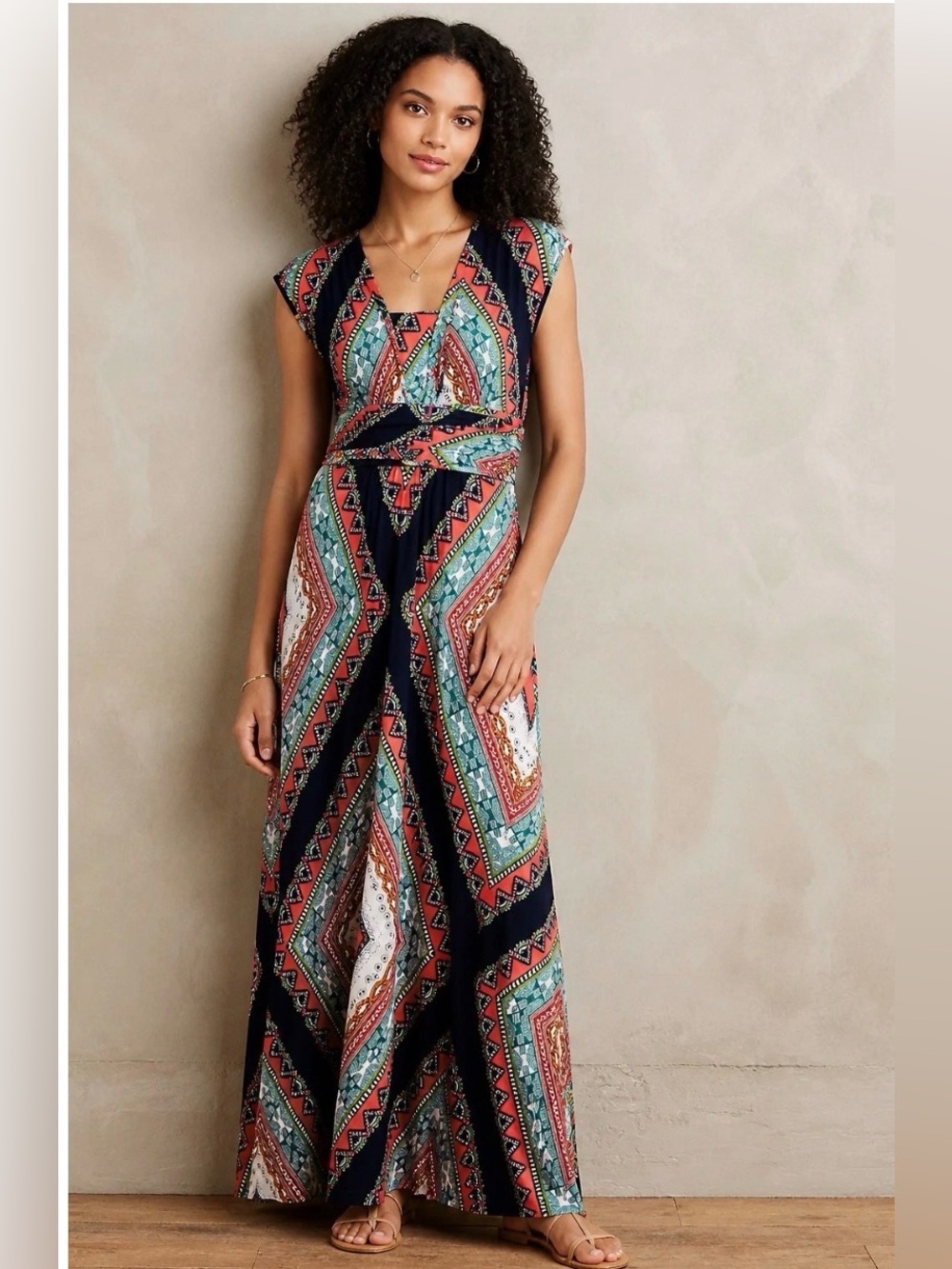 Preowned Anthropologie Maeve Verda Maxi Dress in Size L